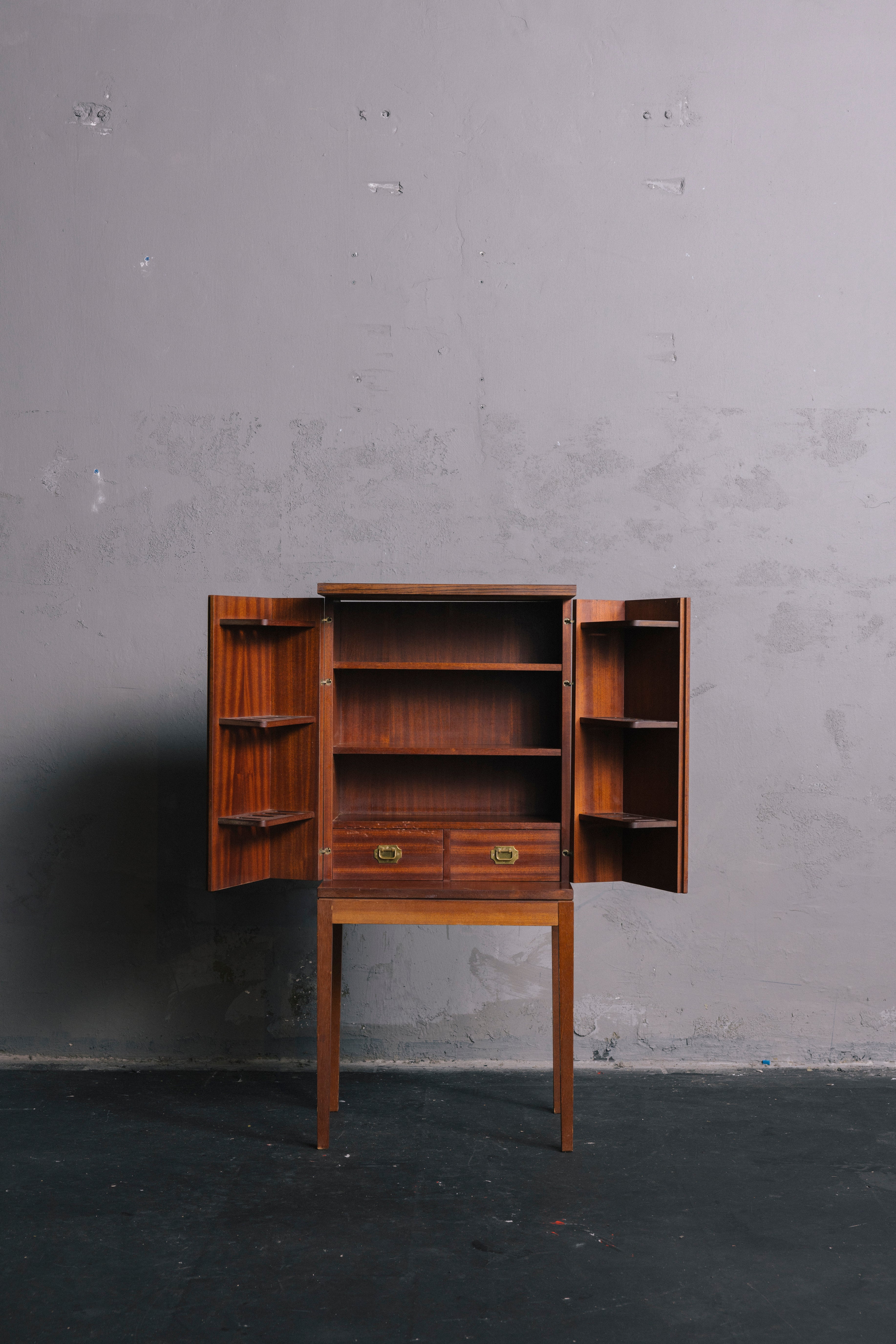 Danish Rosewood Cabinet with Tubular Frame